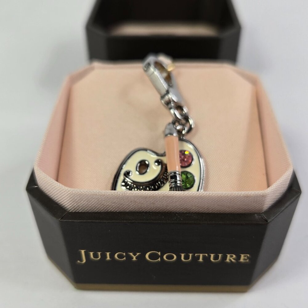 NIB Vintage Juicy Couture Paint Pallet and Brush Charm NWT Y2K  Jeweled - Picture 3 of 16